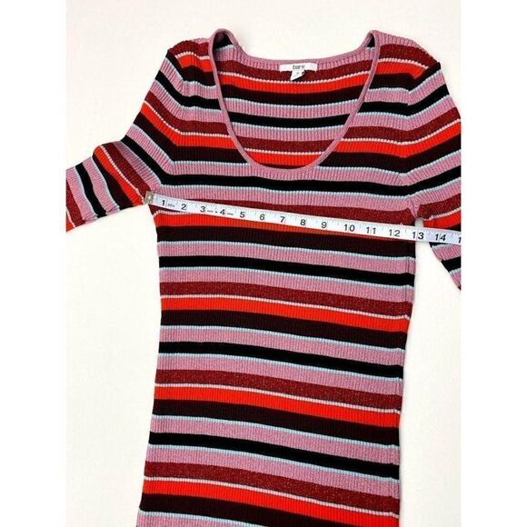 Bar III Dress Medium Metallic Striped Pink/Black - Picture 5 of 9